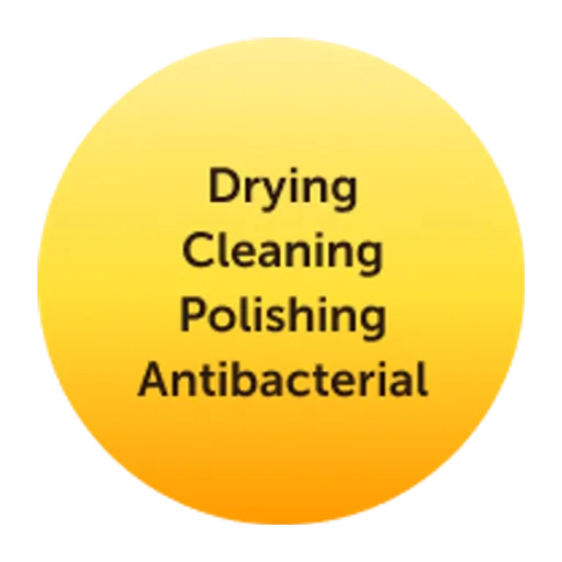 Drying, Cleaning, Polishing and Antibacterial, ALL IN ONE